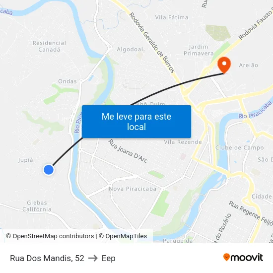 Rua Dos Mandis, 52 to Eep map