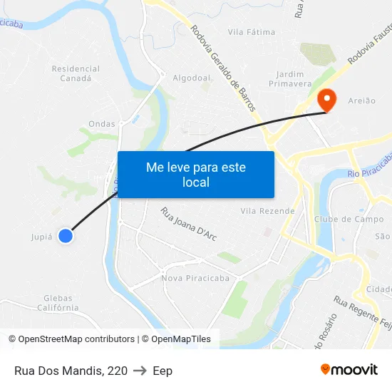 Rua Dos Mandis, 220 to Eep map