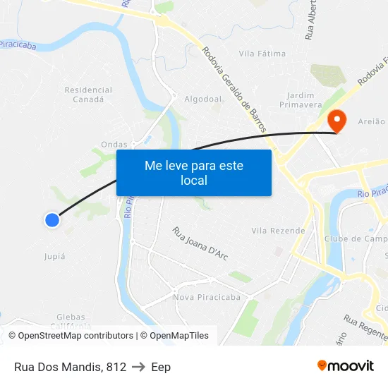 Rua Dos Mandis, 812 to Eep map