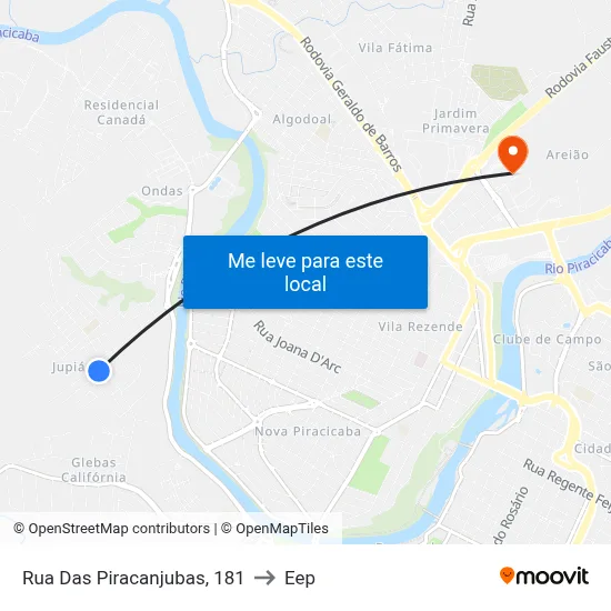 Rua Das Piracanjubas, 181 to Eep map