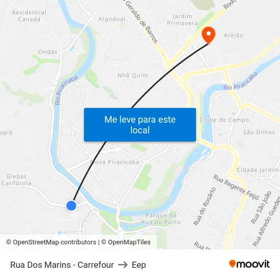 Rua Dos Marins - Carrefour to Eep map