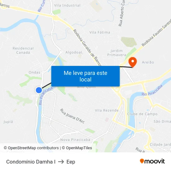 Condomínio Damha I to Eep map