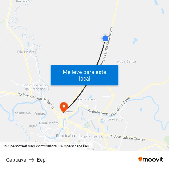 Capuava to Eep map
