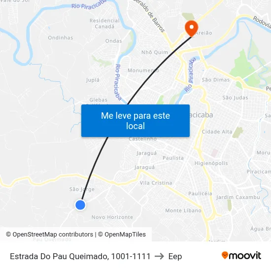 Estrada Do Pau Queimado, 1001-1111 to Eep map