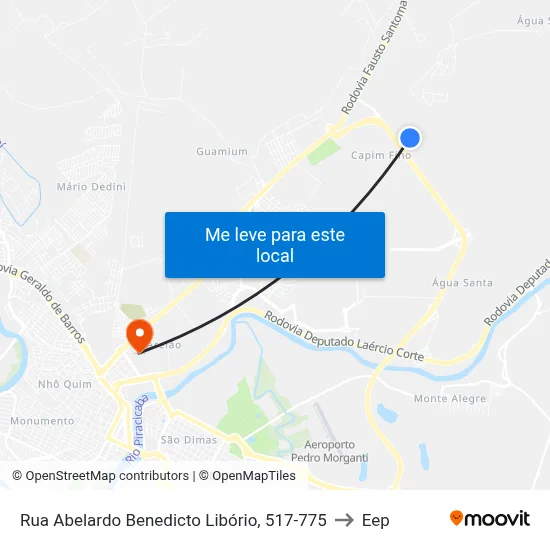 Rua Abelardo Benedicto Libório, 517-775 to Eep map