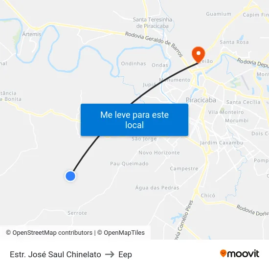 Estr. José Saul Chinelato to Eep map