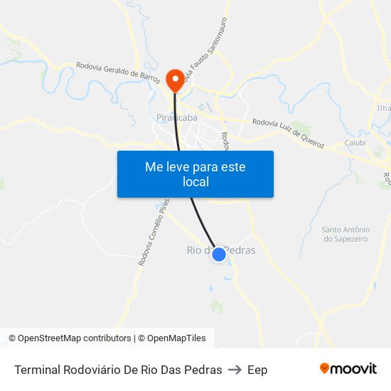 Terminal Rodoviário De Rio Das Pedras to Eep map