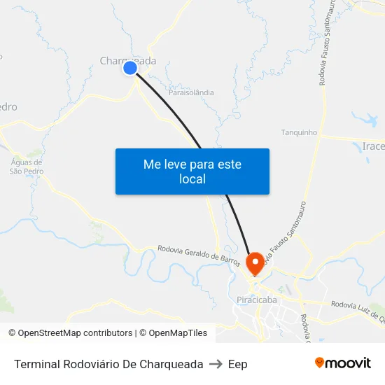 Terminal Rodoviário De Charqueada to Eep map