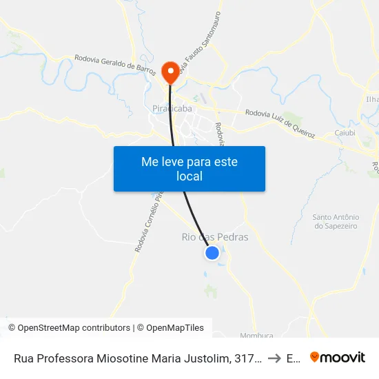 Rua Professora Miosotine Maria Justolim, 317-379 to Eep map
