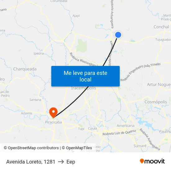 Avenida Loreto, 1281 to Eep map