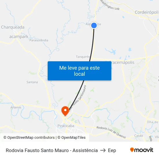 Rodovia Fausto Santo Mauro - Assistência to Eep map