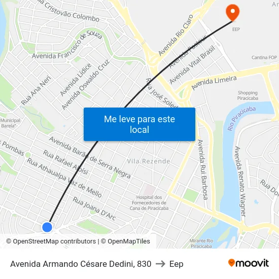 Avenida Armando Césare Dedini, 830 to Eep map