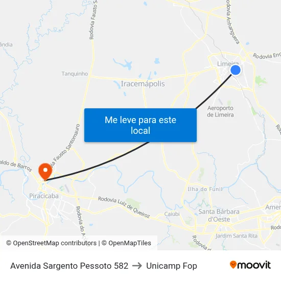 Avenida Sargento Pessoto 582 to Unicamp Fop map