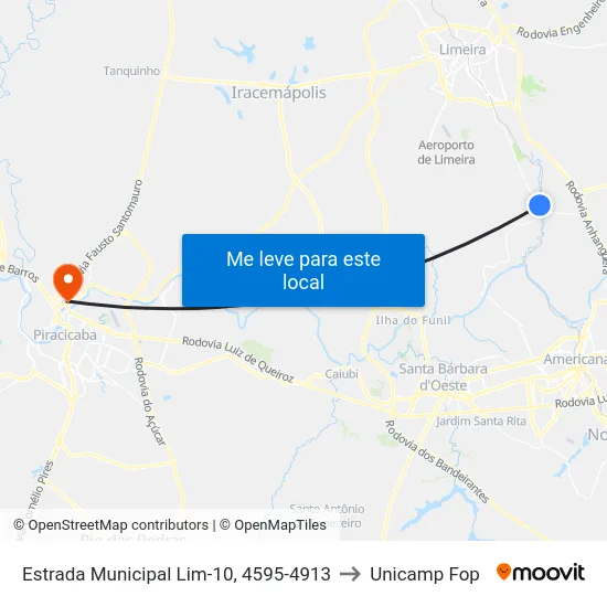 Estrada Municipal Lim-10, 4595-4913 to Unicamp Fop map
