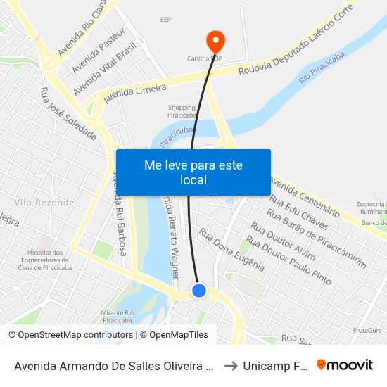 Avenida Armando De Salles Oliveira 271 to Unicamp Fop map