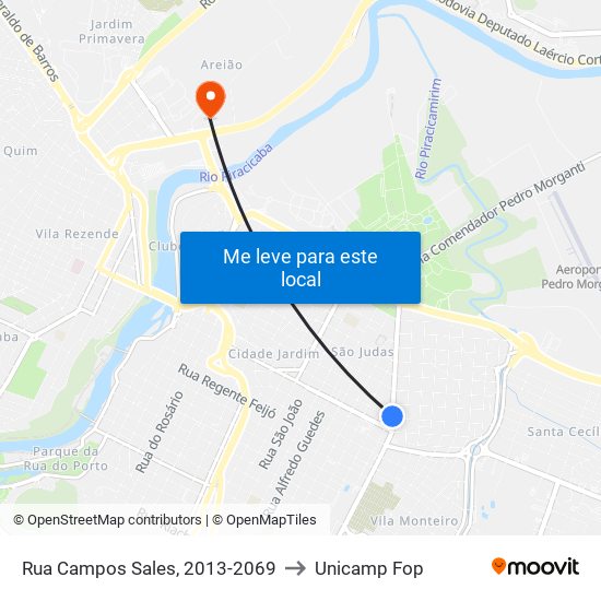 Rua Campos Sales, 2013-2069 to Unicamp Fop map