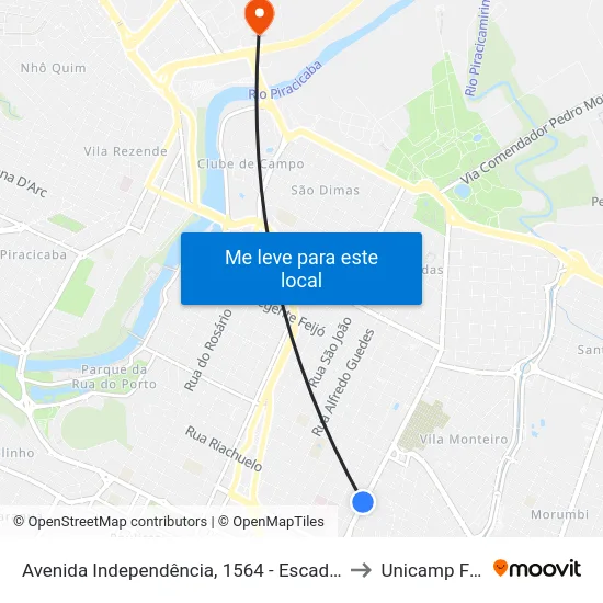 Avenida Independência, 1564 - Escadaria to Unicamp Fop map