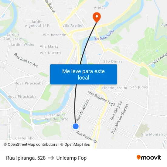 Rua Ipiranga, 528 to Unicamp Fop map