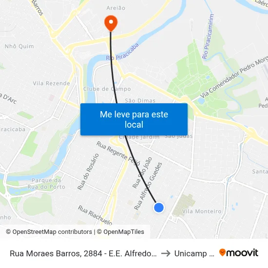 Rua Moraes Barros, 2884 - E.E. Alfredo Cardoso to Unicamp Fop map