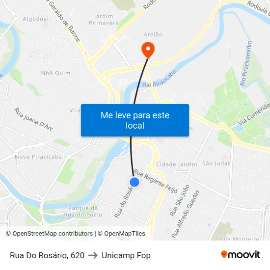 Rua Do Rosário, 620 to Unicamp Fop map