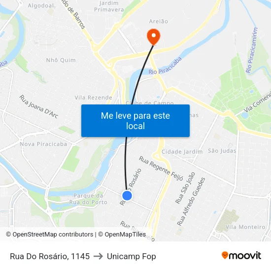Rua Do Rosário, 1145 to Unicamp Fop map