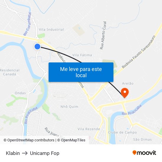 Klabin to Unicamp Fop map