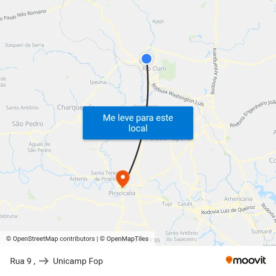 Rua 9 , to Unicamp Fop map