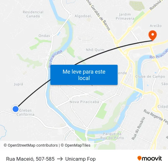 Rua Maceió, 507-585 to Unicamp Fop map