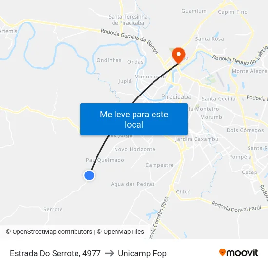 Estrada Do Serrote, 4977 to Unicamp Fop map