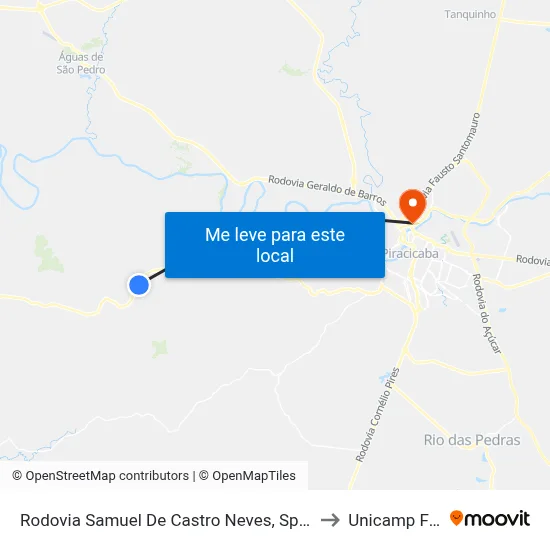 Rodovia Samuel De Castro Neves, Sp-147 to Unicamp Fop map