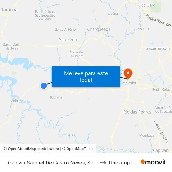 Rodovia Samuel De Castro Neves, Sp-147 to Unicamp Fop map