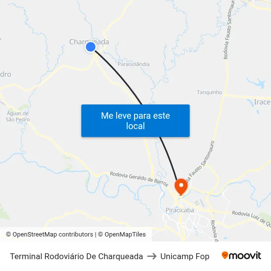 Terminal Rodoviário De Charqueada to Unicamp Fop map
