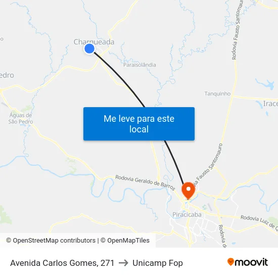 Avenida Carlos Gomes, 271 to Unicamp Fop map