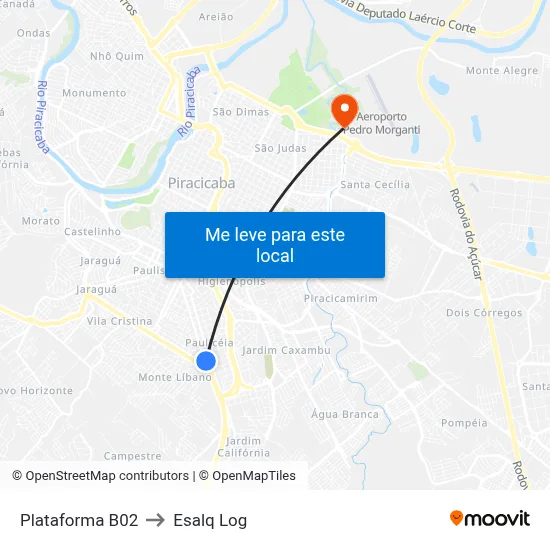 Plataforma B02 to Esalq Log map