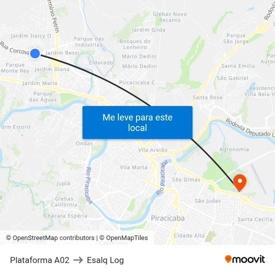 Plataforma A02 to Esalq Log map