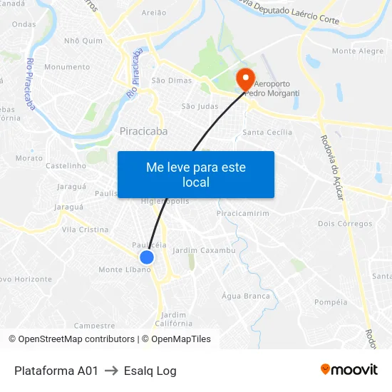 Plataforma A01 to Esalq Log map