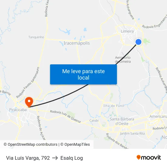 Via Luís Varga, 792 to Esalq Log map