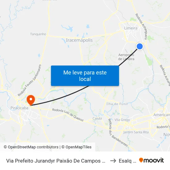 Via Prefeito Jurandyr Paixão De Campos Freire, 742-778 to Esalq Log map