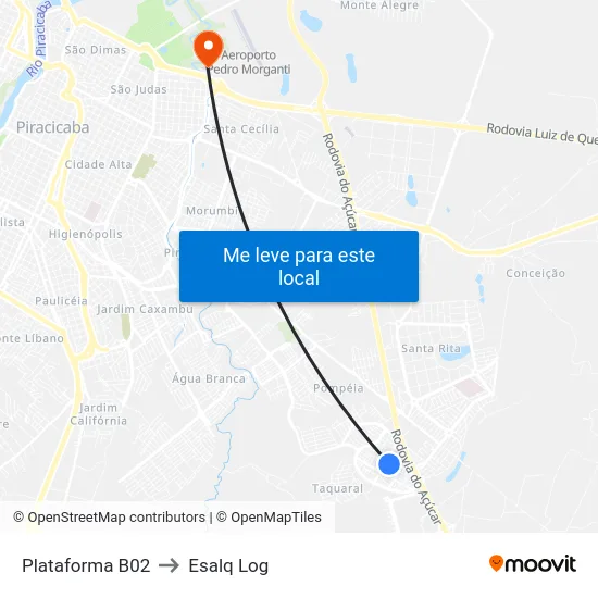 Plataforma B02 to Esalq Log map