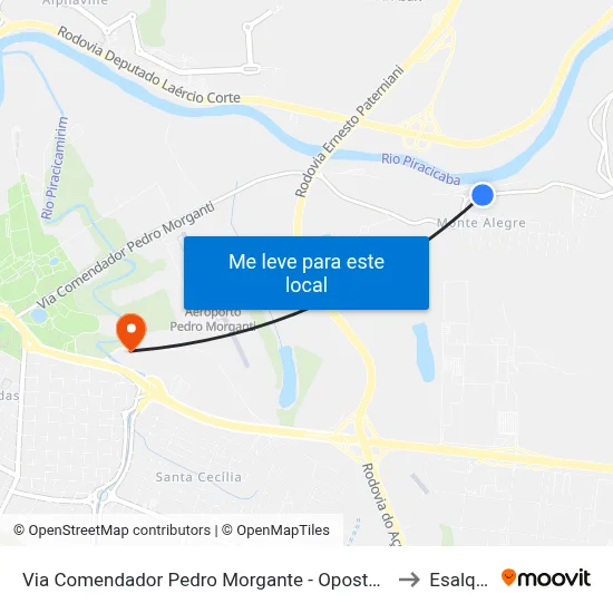 Via Comendador Pedro Morgante - Oposto Portaria II Vcp to Esalq Log map