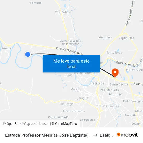 Estrada Professor Messias José Baptista(Rip-175), 737 to Esalq Log map