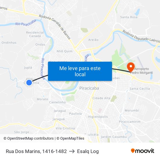 Rua Dos Marins, 1416-1482 to Esalq Log map