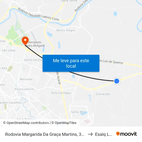 Rodovia Margarida Da Graça Martins, 395 to Esalq Log map