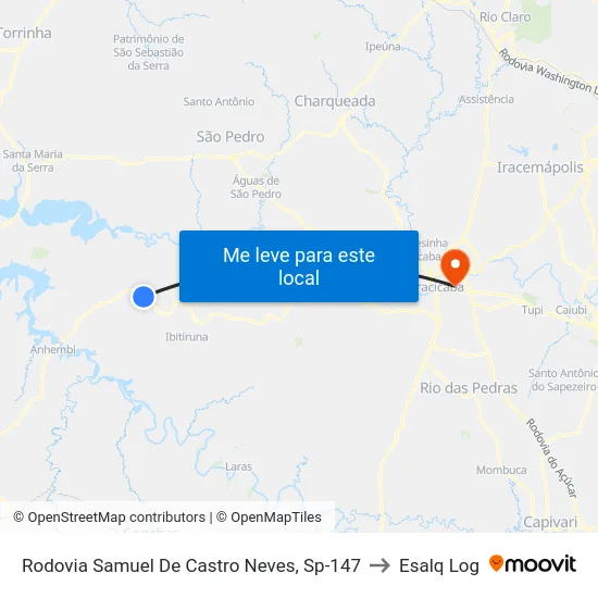 Rodovia Samuel De Castro Neves, Sp-147 to Esalq Log map