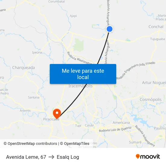 Avenida Leme, 67 to Esalq Log map