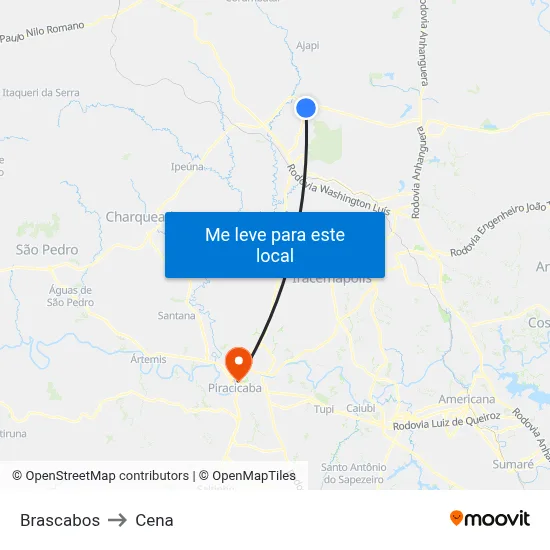 Brascabos to Cena map