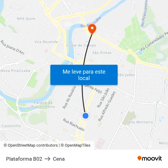 Plataforma B02 to Cena map