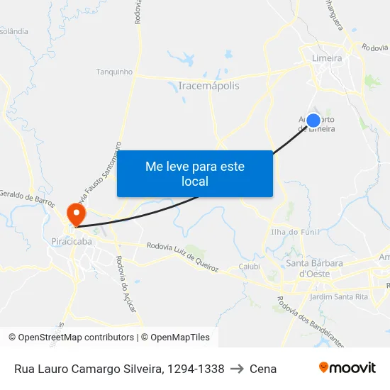 Rua Lauro Camargo Silveira, 1294-1338 to Cena map