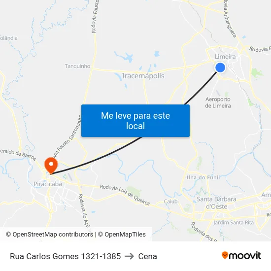 Rua Carlos Gomes 1321-1385 to Cena map