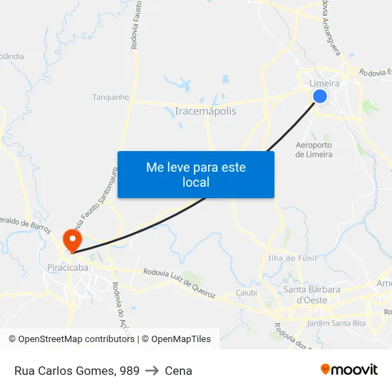 Rua Carlos Gomes, 989 to Cena map